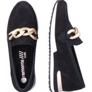 10 Rieker Remonte Soft Black Suede Loafers